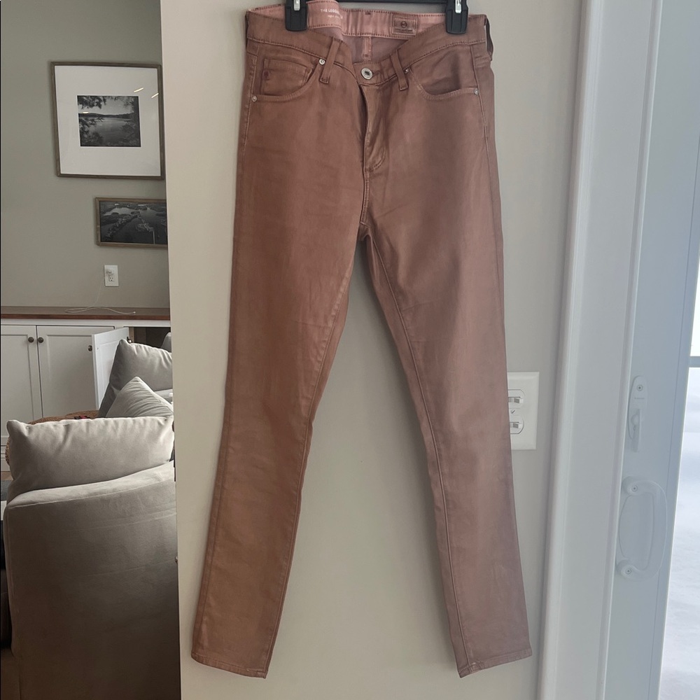 AG “the legging ankle” super skinny ankle coated jeans